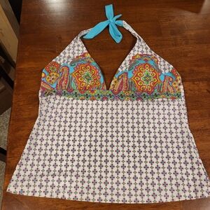 Athleta Paisley Print Halter Tankini Top. Size XL Tall. Like New.